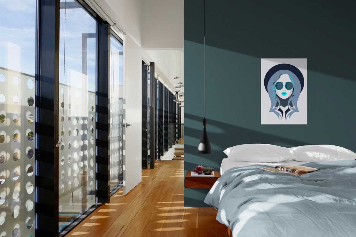 Monochrome wall art in a stylish apartment