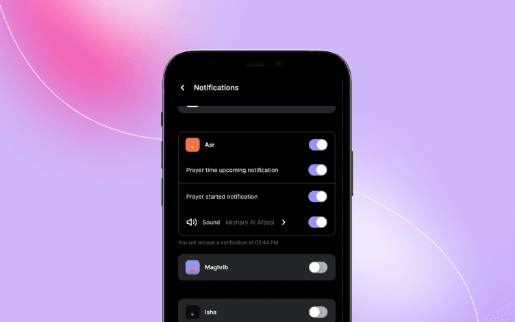 Prayerly App - choose custom notifications
