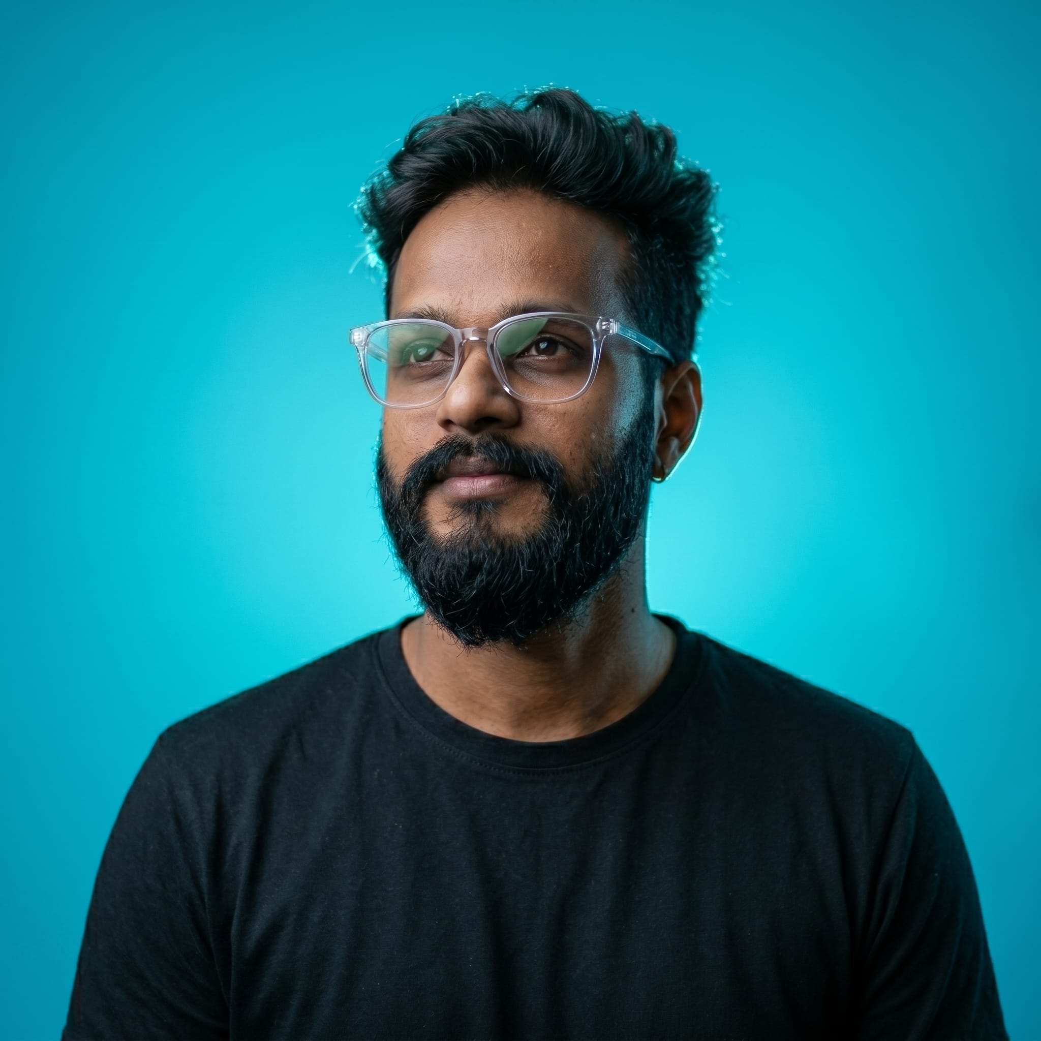 Professional creative headshot with studio lighting.