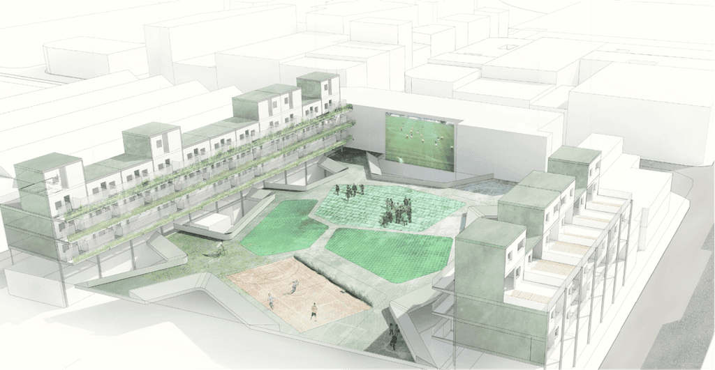 Diseño urbanización sobre plano