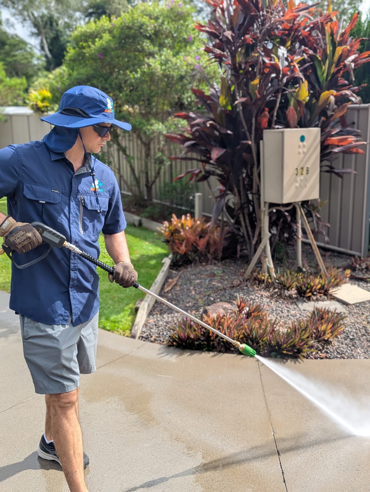 BlastBoy prepping for a Driveway Seal in Nambour