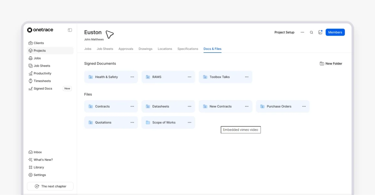 Onetrace forms example