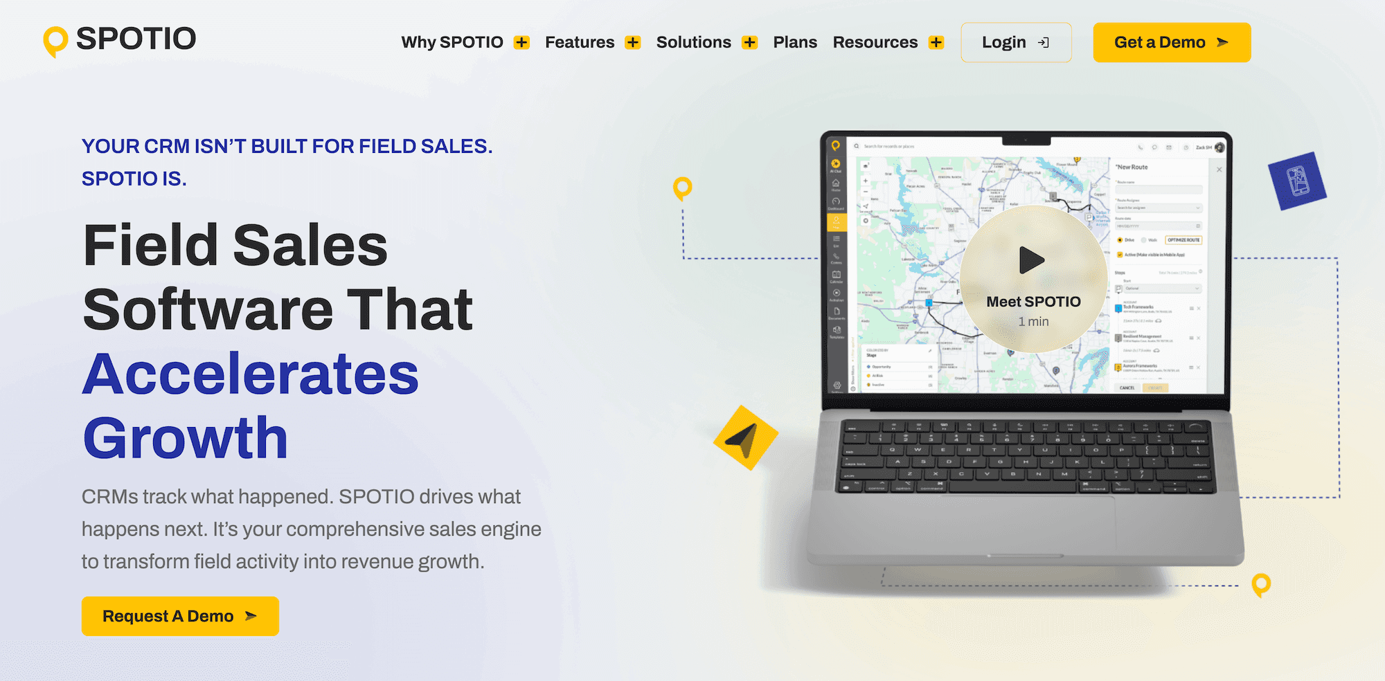 SPOTIO homepage: Field Sales Software That Accelerates Growth