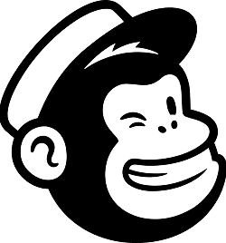 Mailchimp logo highlighting integration for email campaigns via Zapier and Thenty