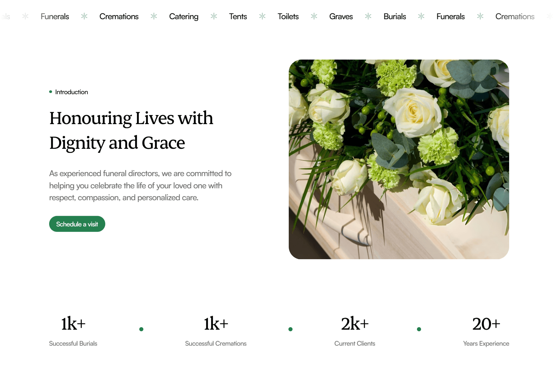 Funeral parlour professional website design pitch — WaveLight