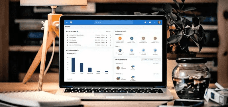 Manatal recruitment SaaS running on a macbook computer