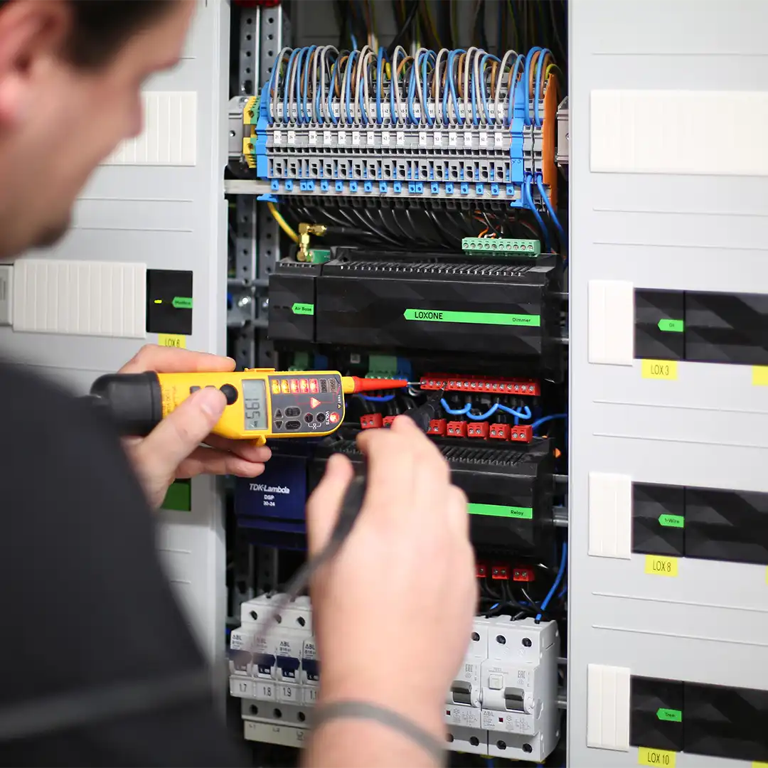 engineer checking the electricals
