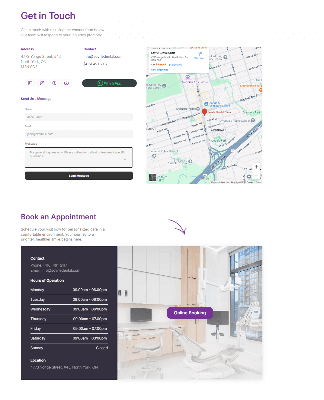Sovrle Dental Patient Contact