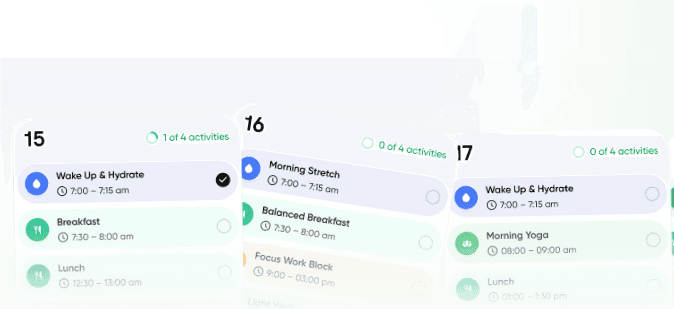 Three daily Neura generated fitness plans