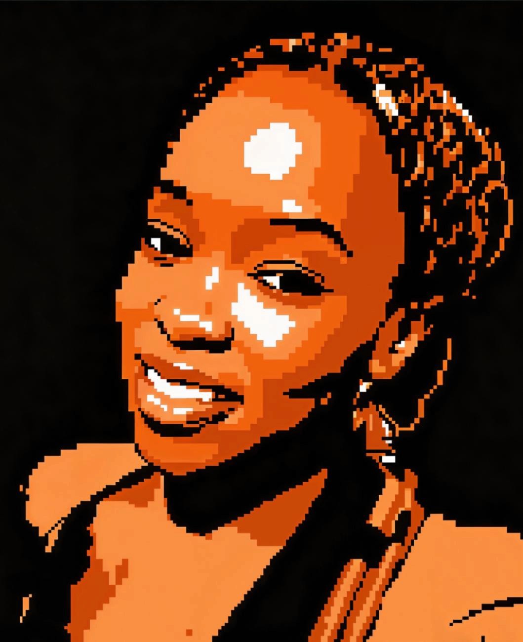 A woman with straight blonde hair wearing a light colored sweater looks away.