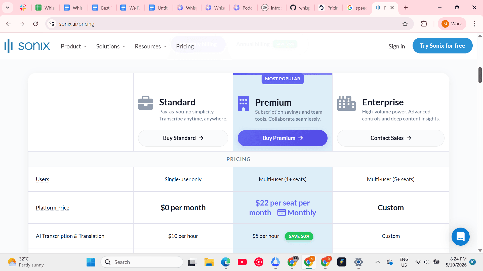 sonix prices