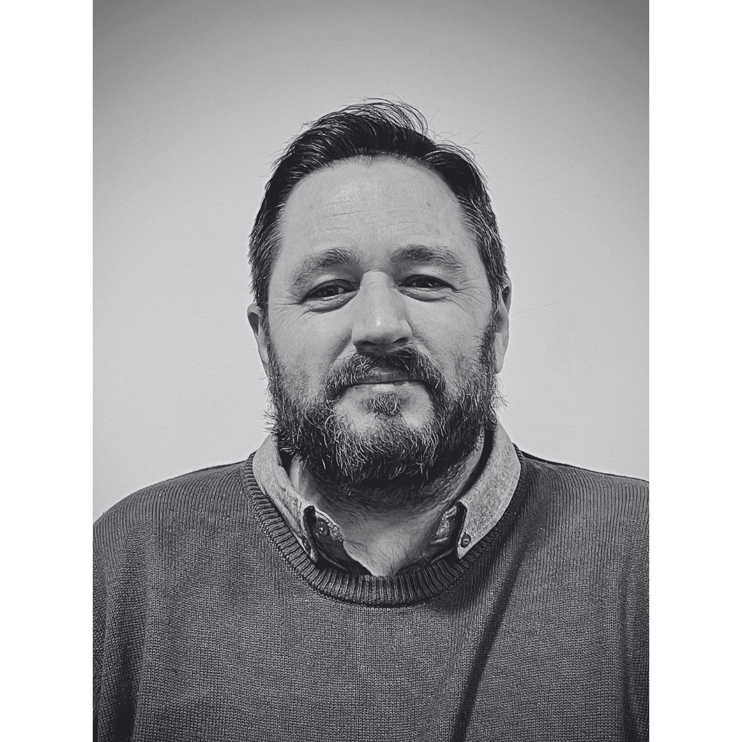 Black and white image of Stephen Barker-Graham.