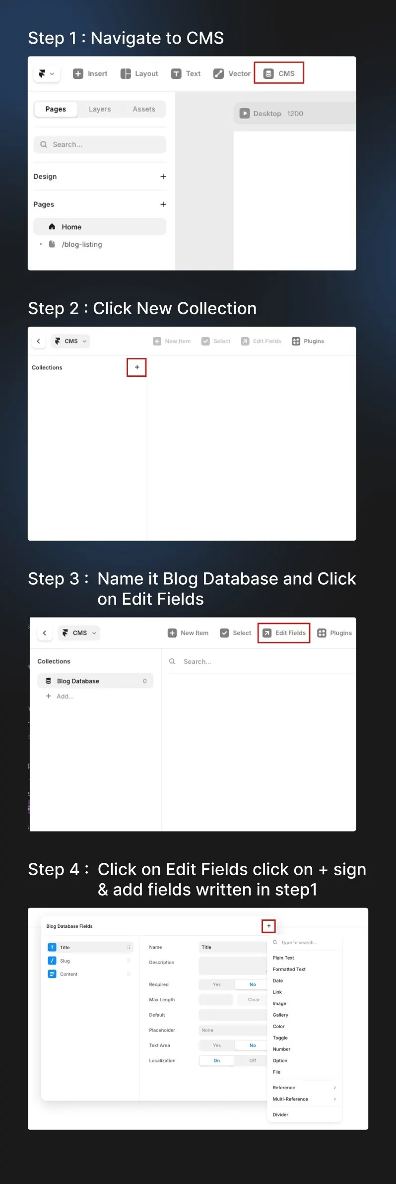 Navigate to CMS