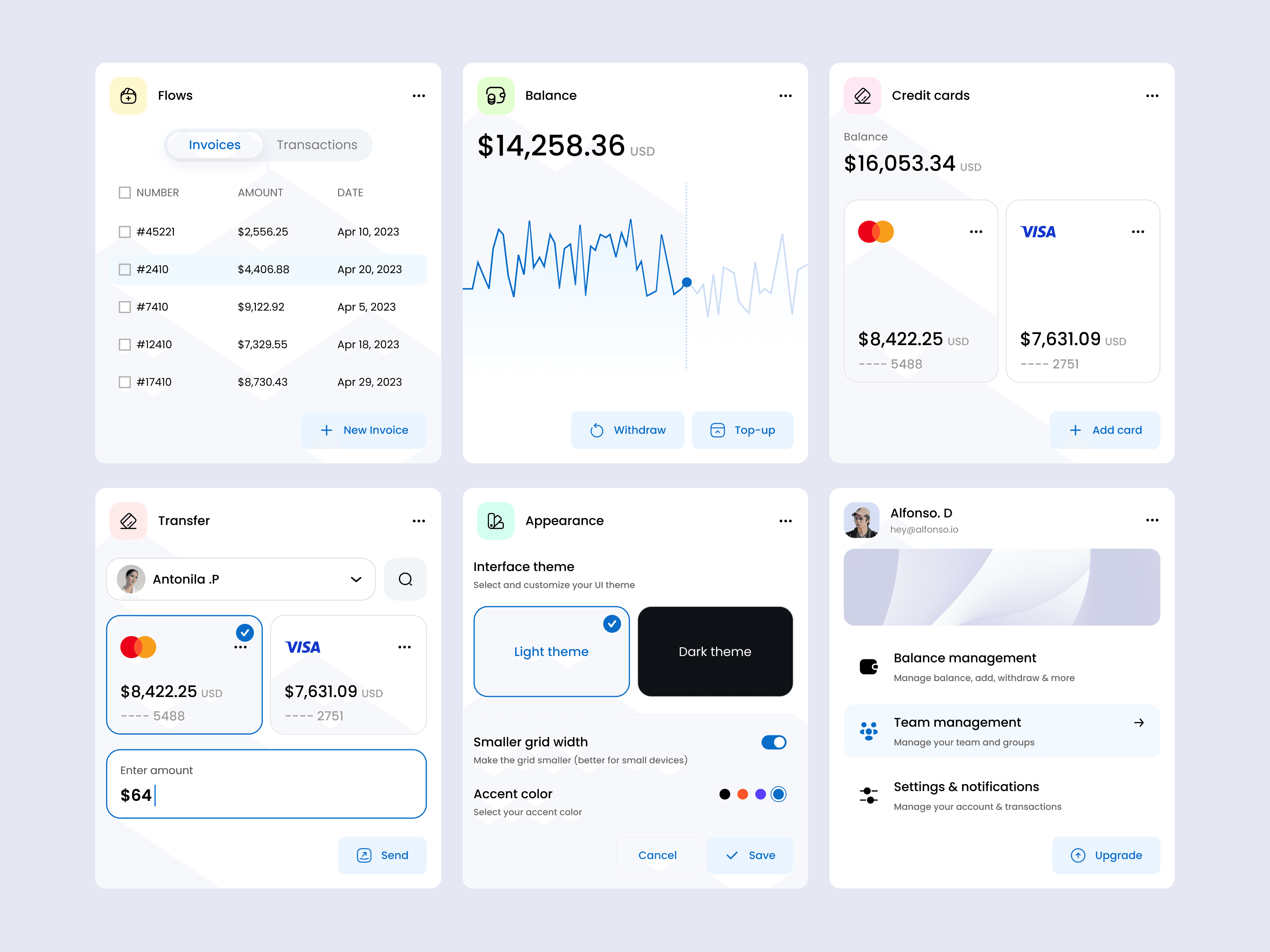 Fintech cards design