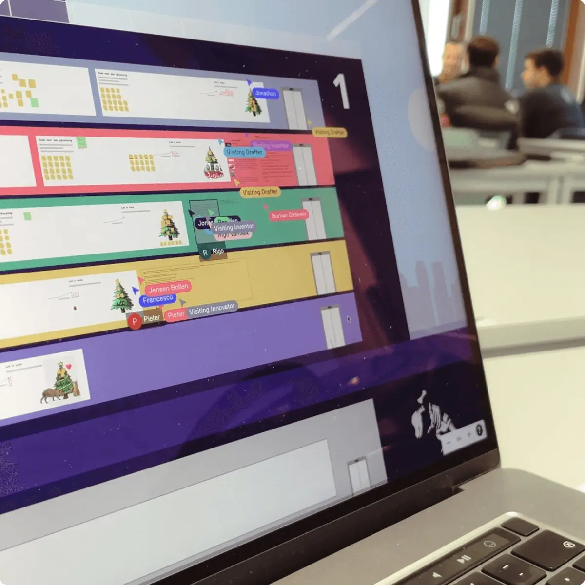 laptop screen with user flow