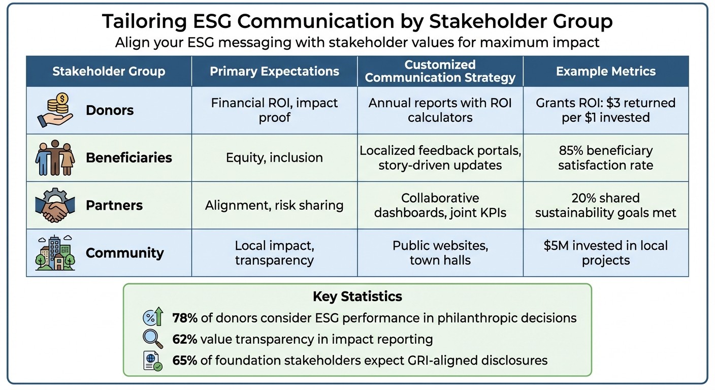 ESG Communication Strategies by Stakeholder Group for Foundations
