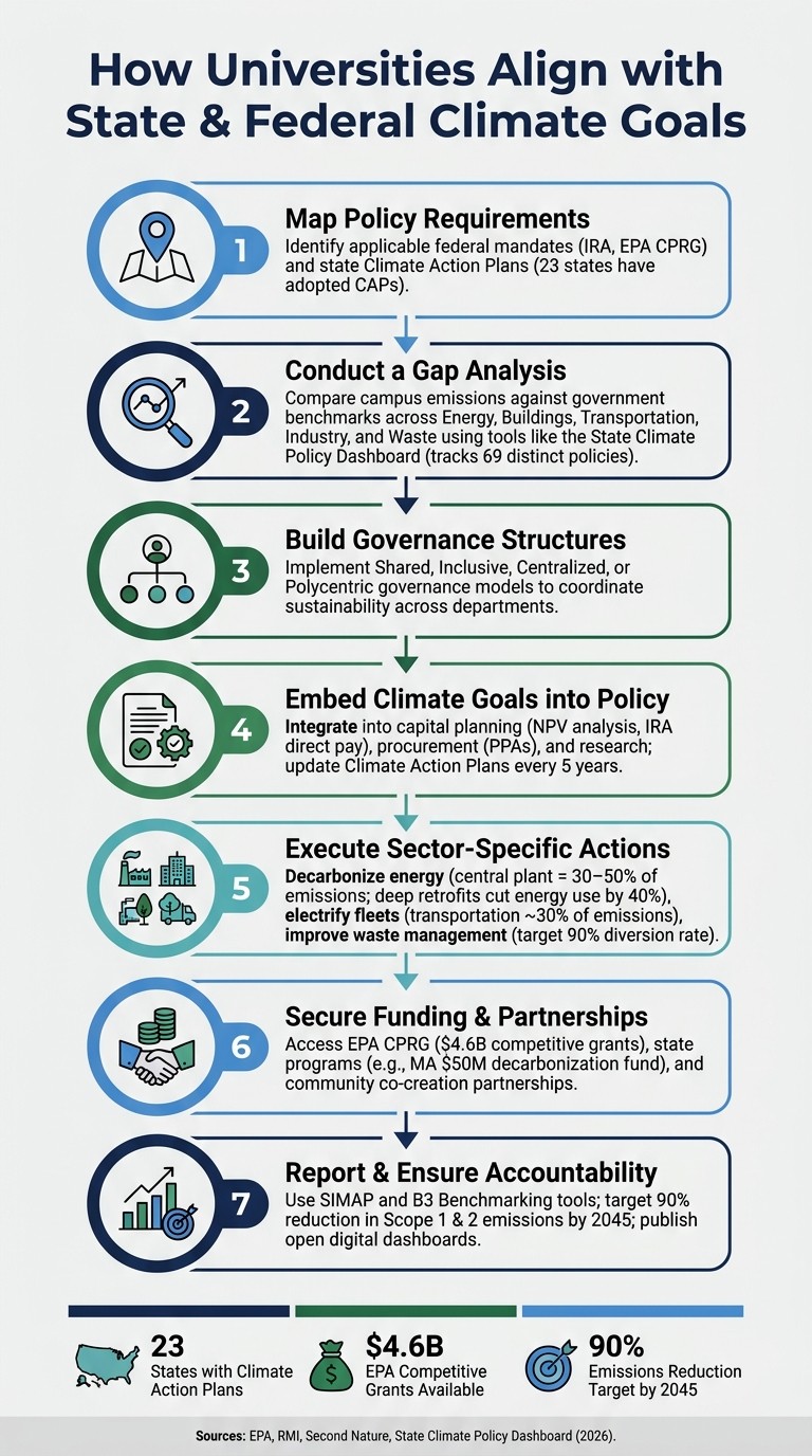 How Universities Align Campus Operations with State & Federal Climate Goals