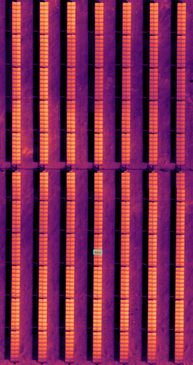 Abstract pattern of vertical bars in shades of purple and orange against a dark background.