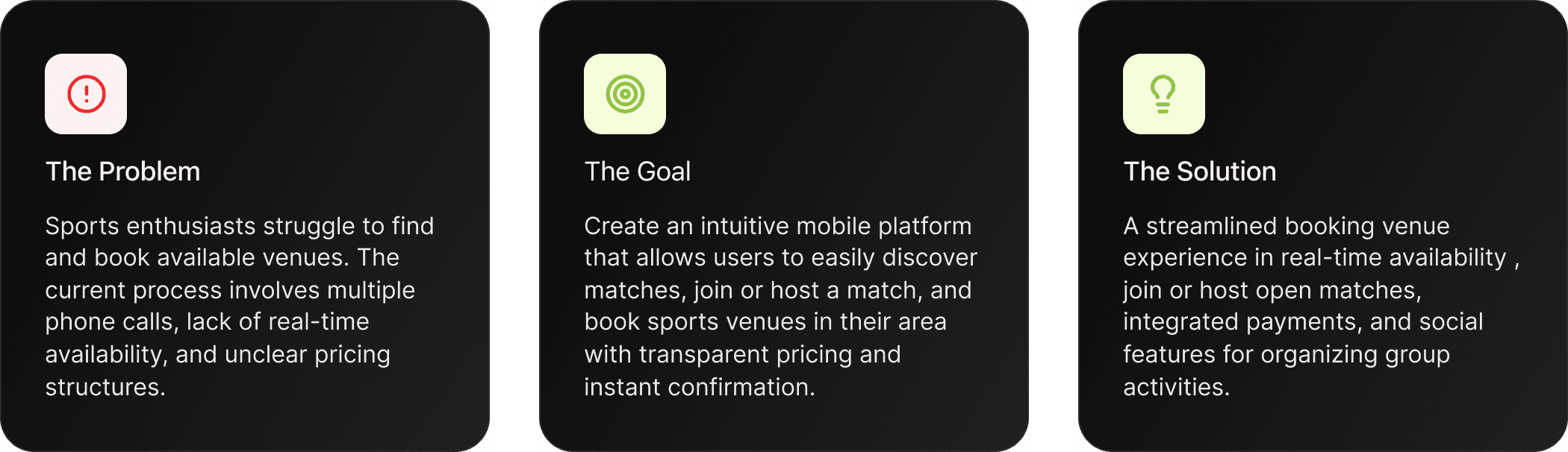 challenges : describing problem, goal and solution