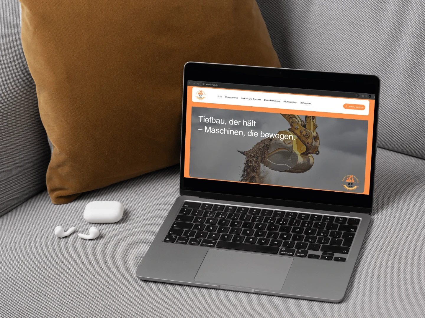 Mockup der Website von AF Baudienste