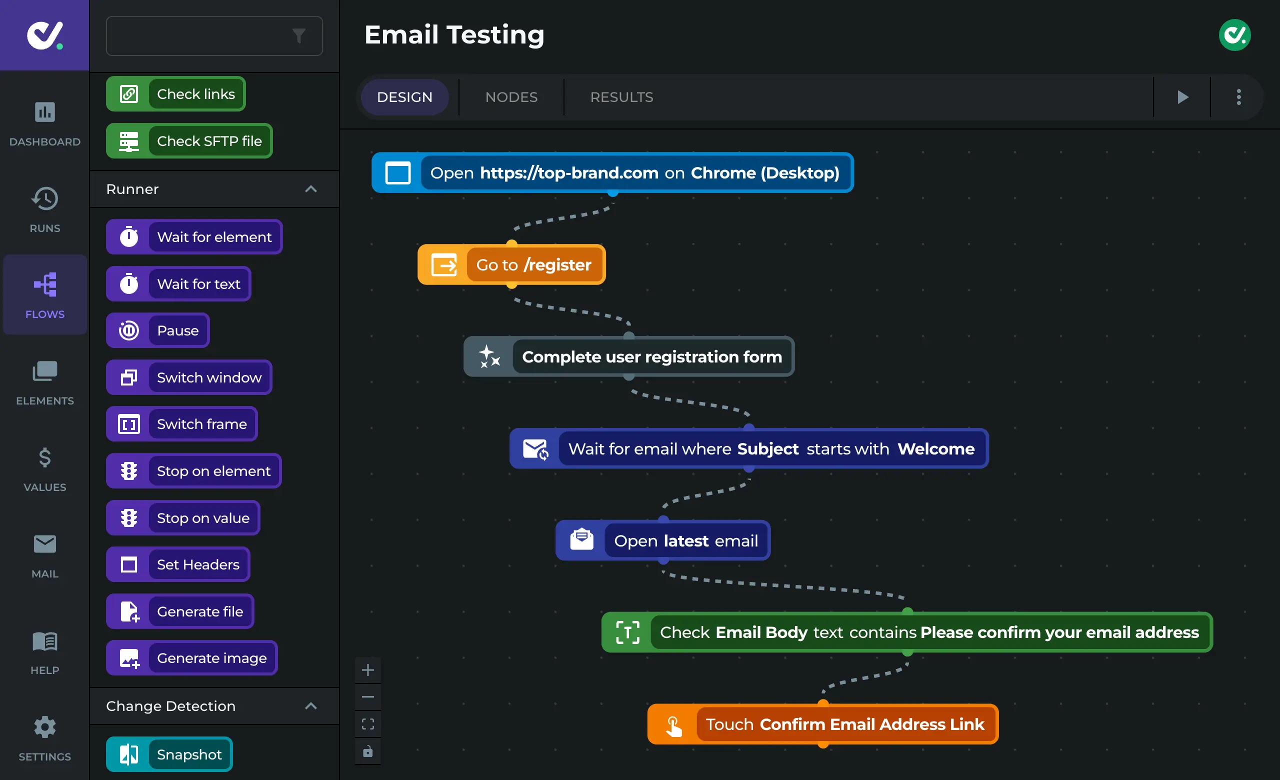 Email testing in DoesQA