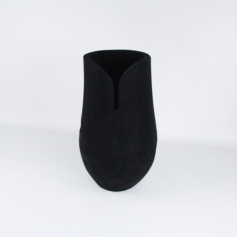 Haut pot Palm en bois de palmier brûlé noir (100*50*55 cm)