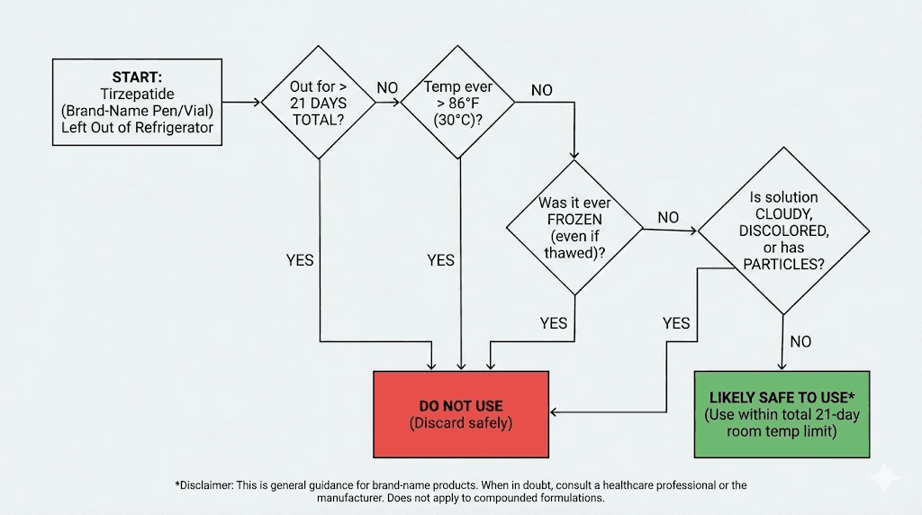 Tirzepatide left out decision flowchart for safety assessment