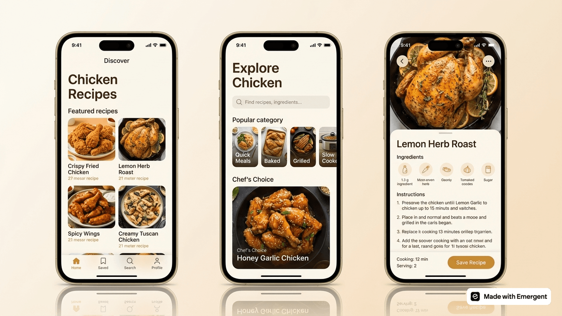 Chicken Recipe App Made with Emergent