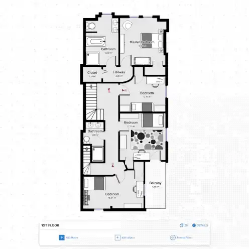 magic plan 3d floor plan view displaying an interior layout from above