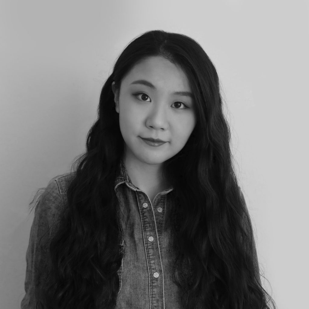 asian woman in black and white photo