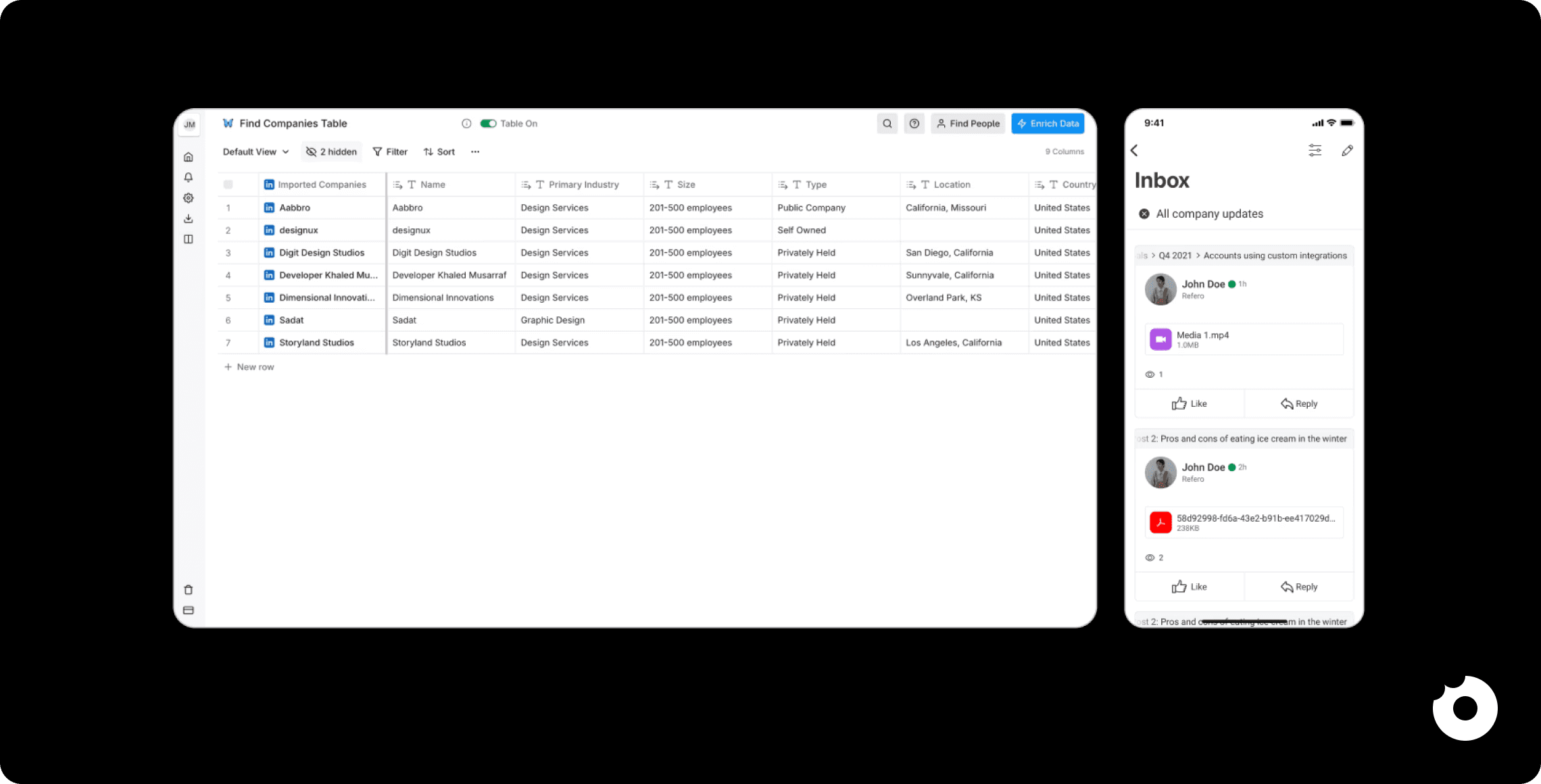Filter button example 