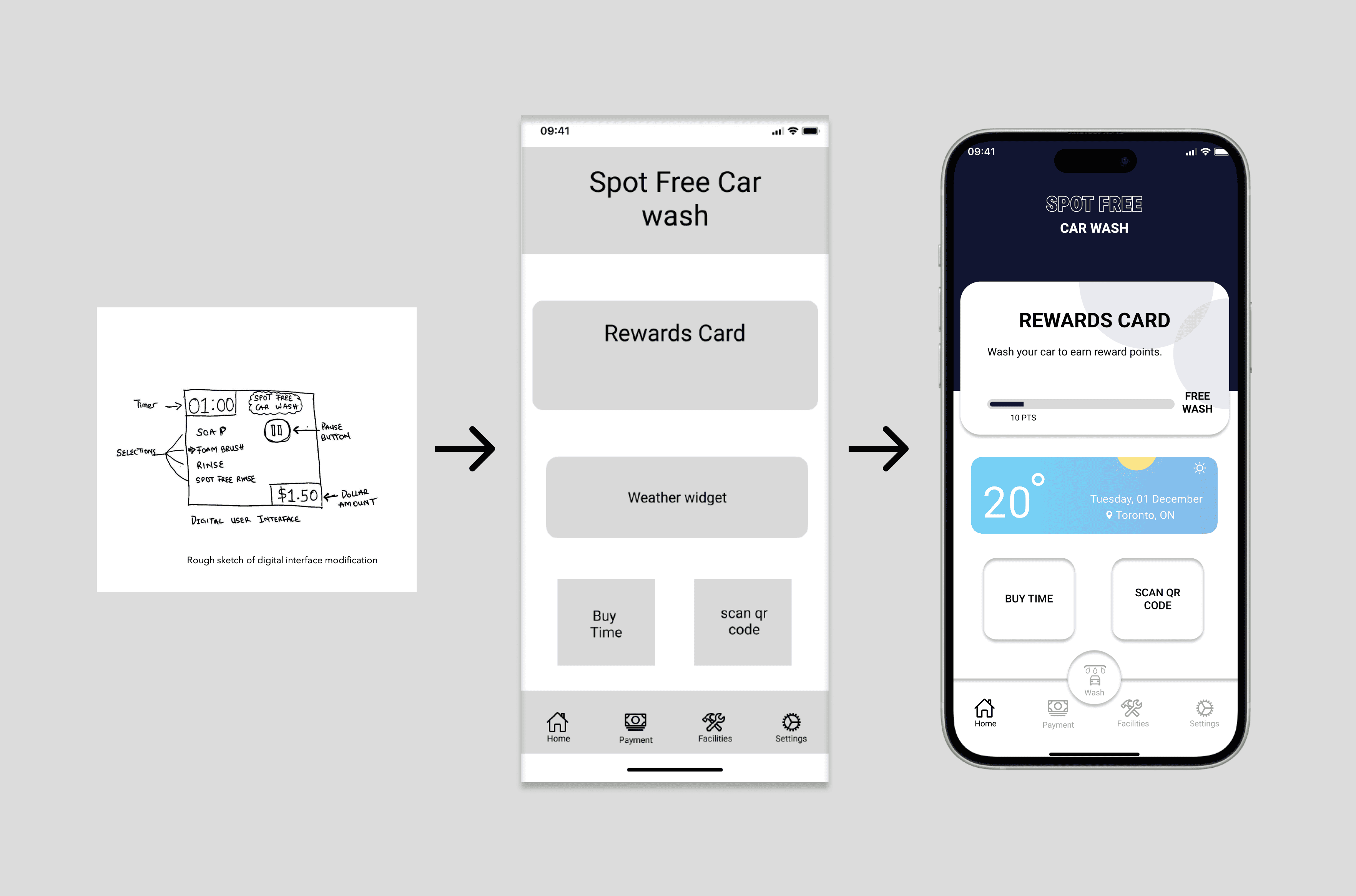 Phone mockup with the home page