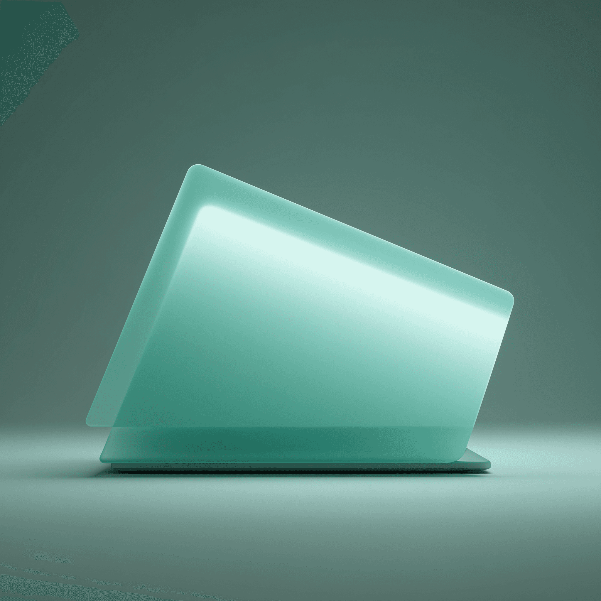 Stacked geometric layers in mint-turquoise