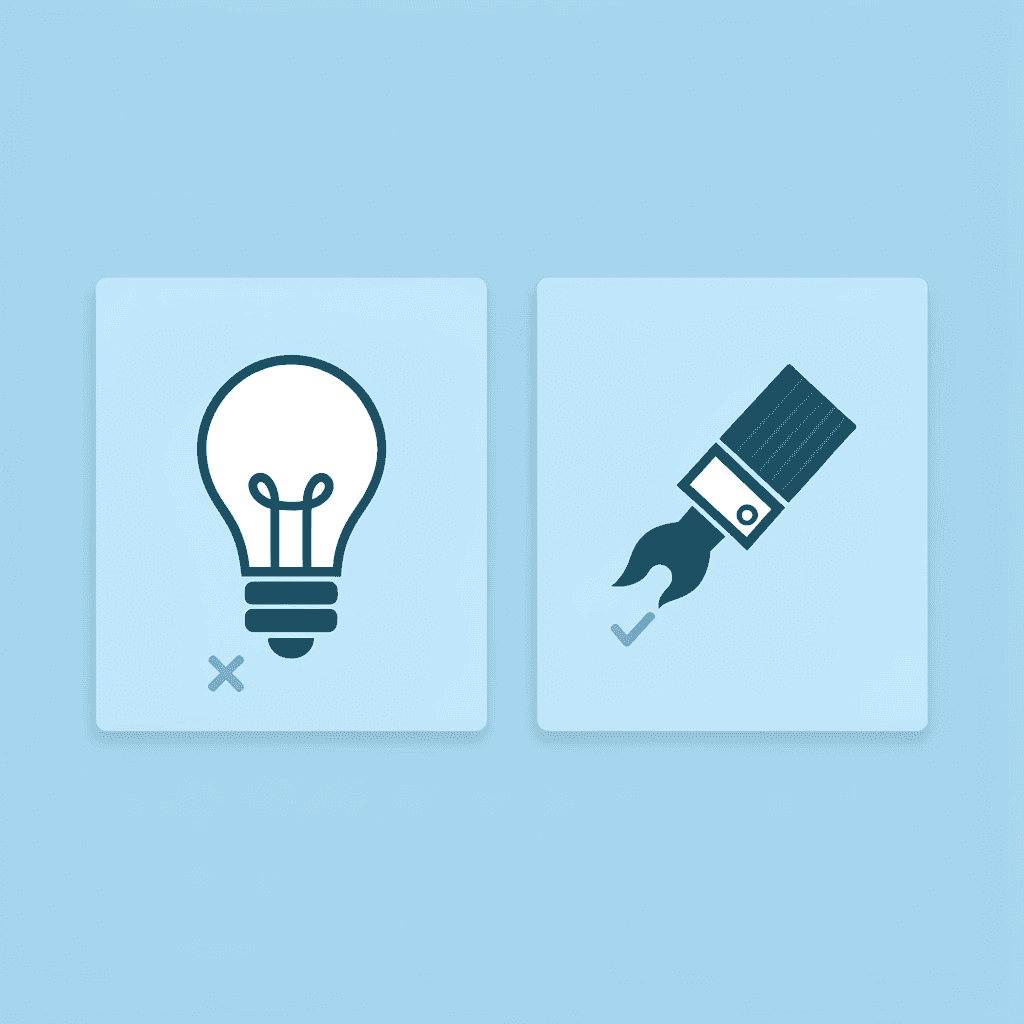 Before: child following directions passively. After: child actively creating with confidence