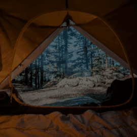 Image clicked from inside the cozy tent. More than 10 years in outdoors