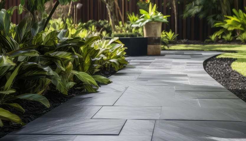 Modern garden walkway and landscaping