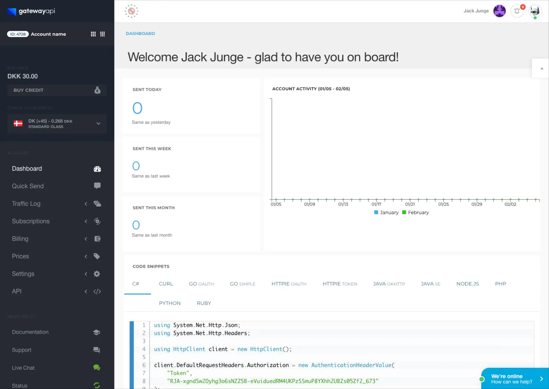 Visning af gamle dashboard design
