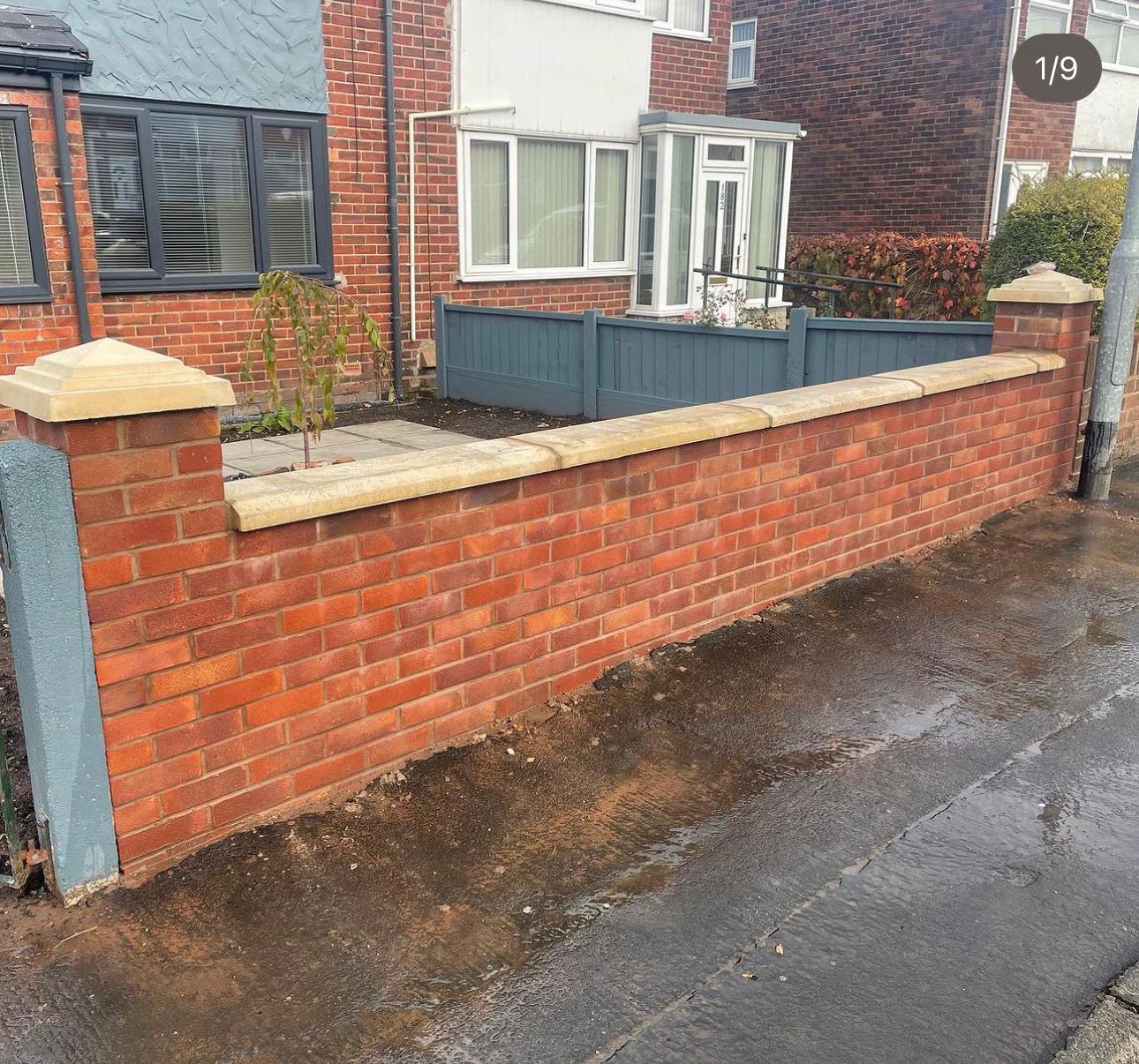 Re-built Brickwork Wall in Nottingham