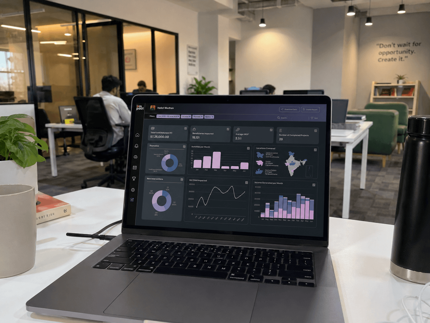 iAmpact AI CSR management platform dashboard showing real-time project monitoring and BRSR compliance reporting for Indian corporates