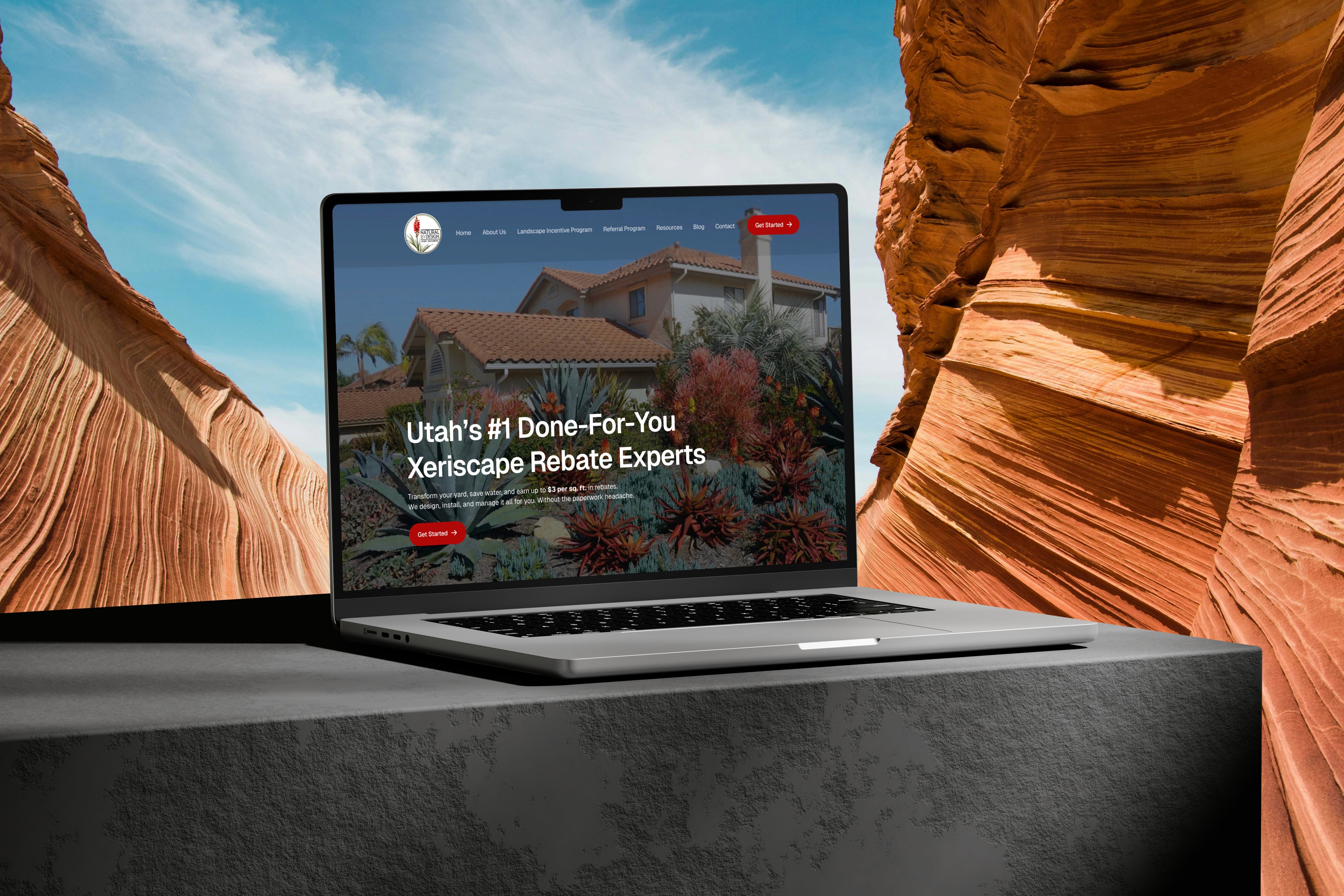 Laptop mockup of Natural By Design website