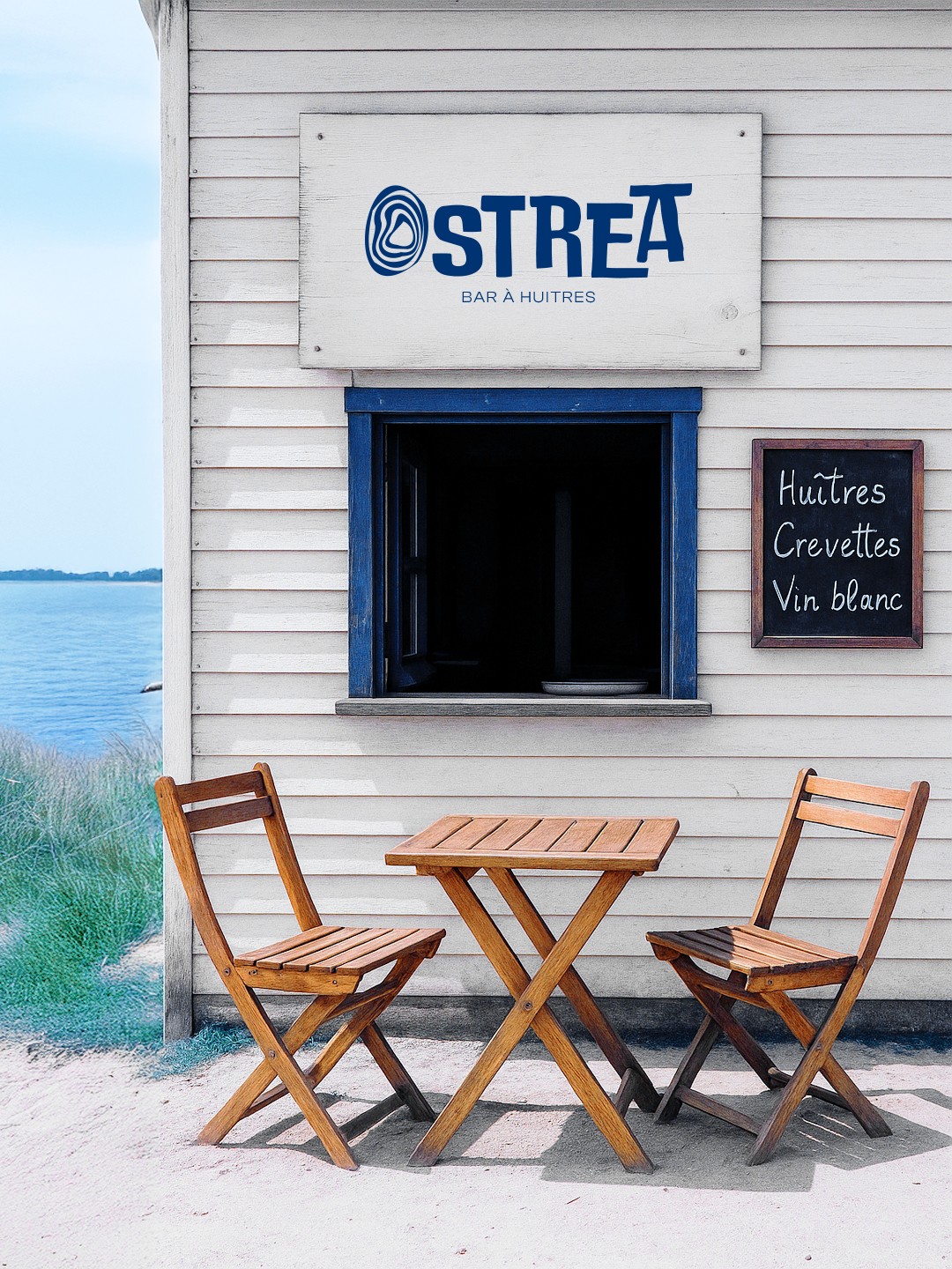 Mockup façade bar à huitres