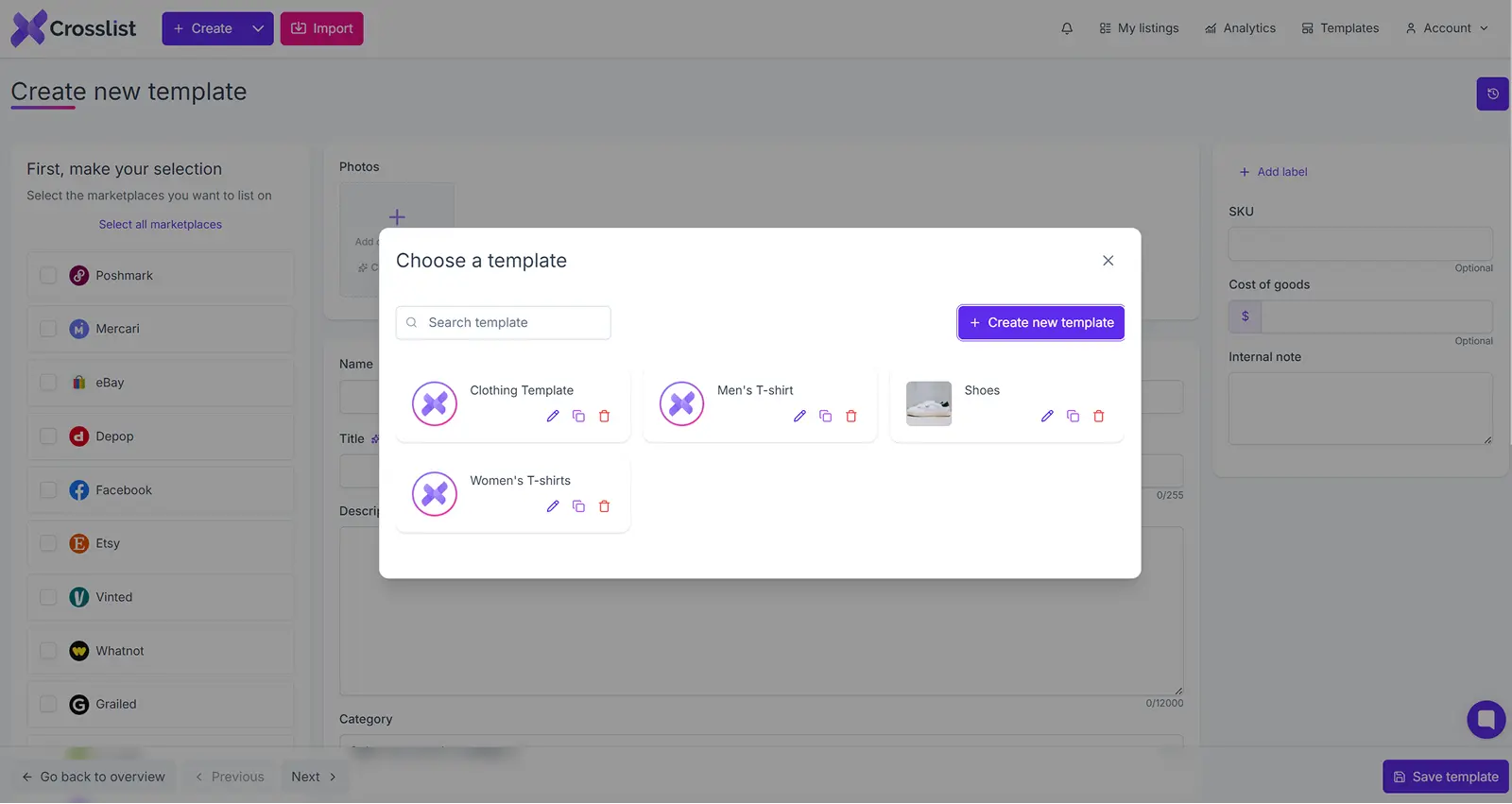 Crosslist Templates