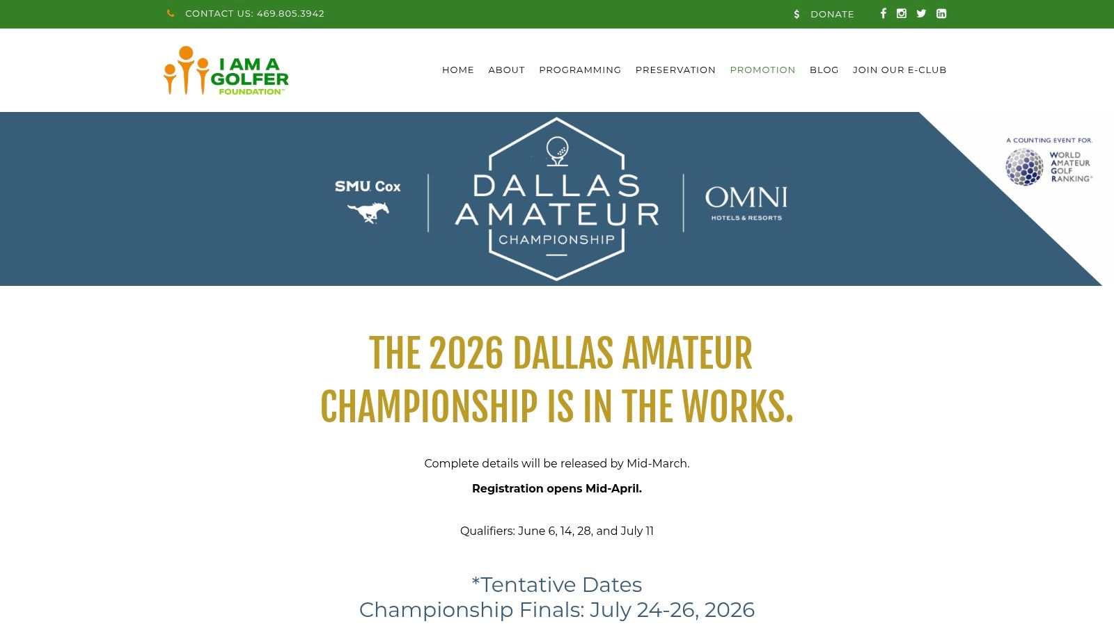 Dallas Amateur Championship (I AM a Golfer Foundation)
