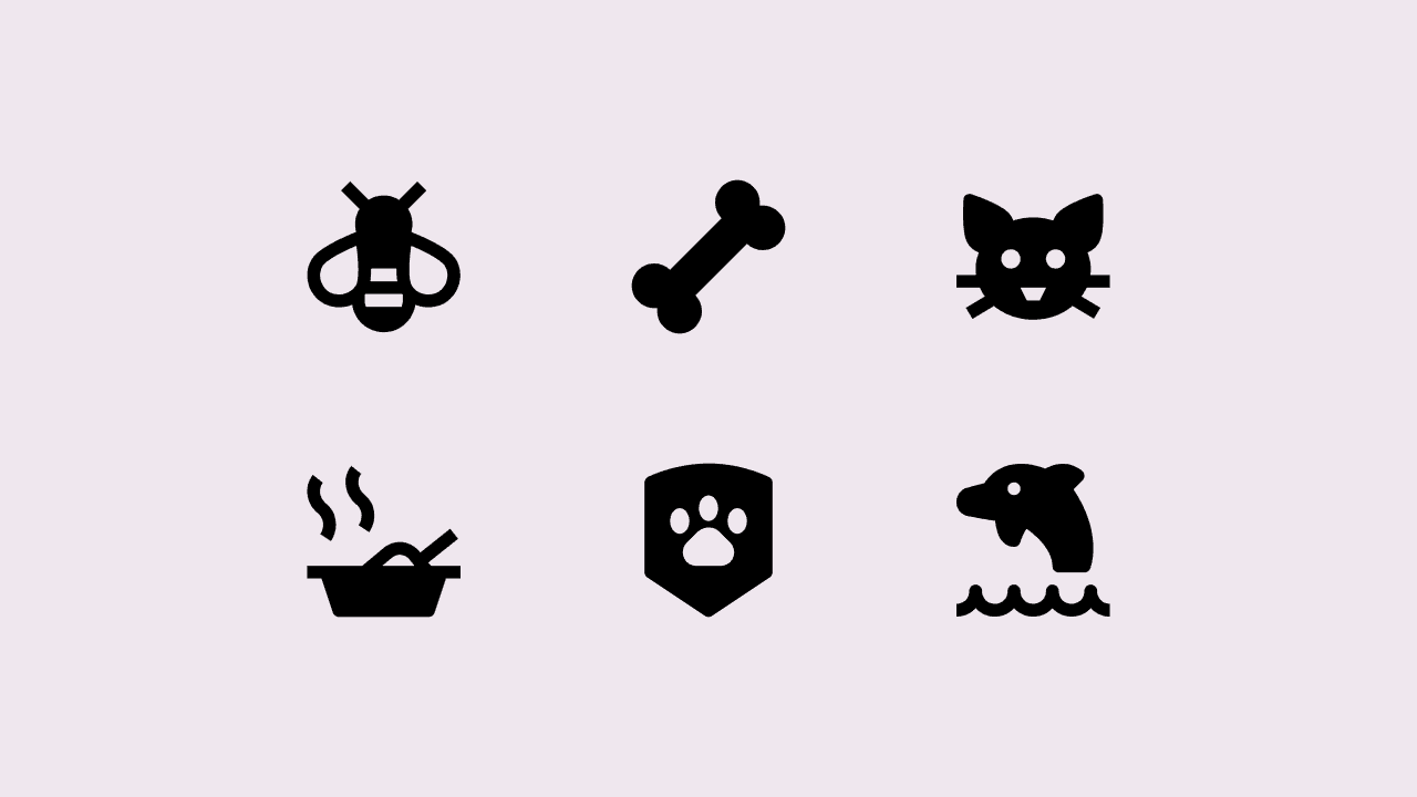 Nova Solid Animal Icon Set