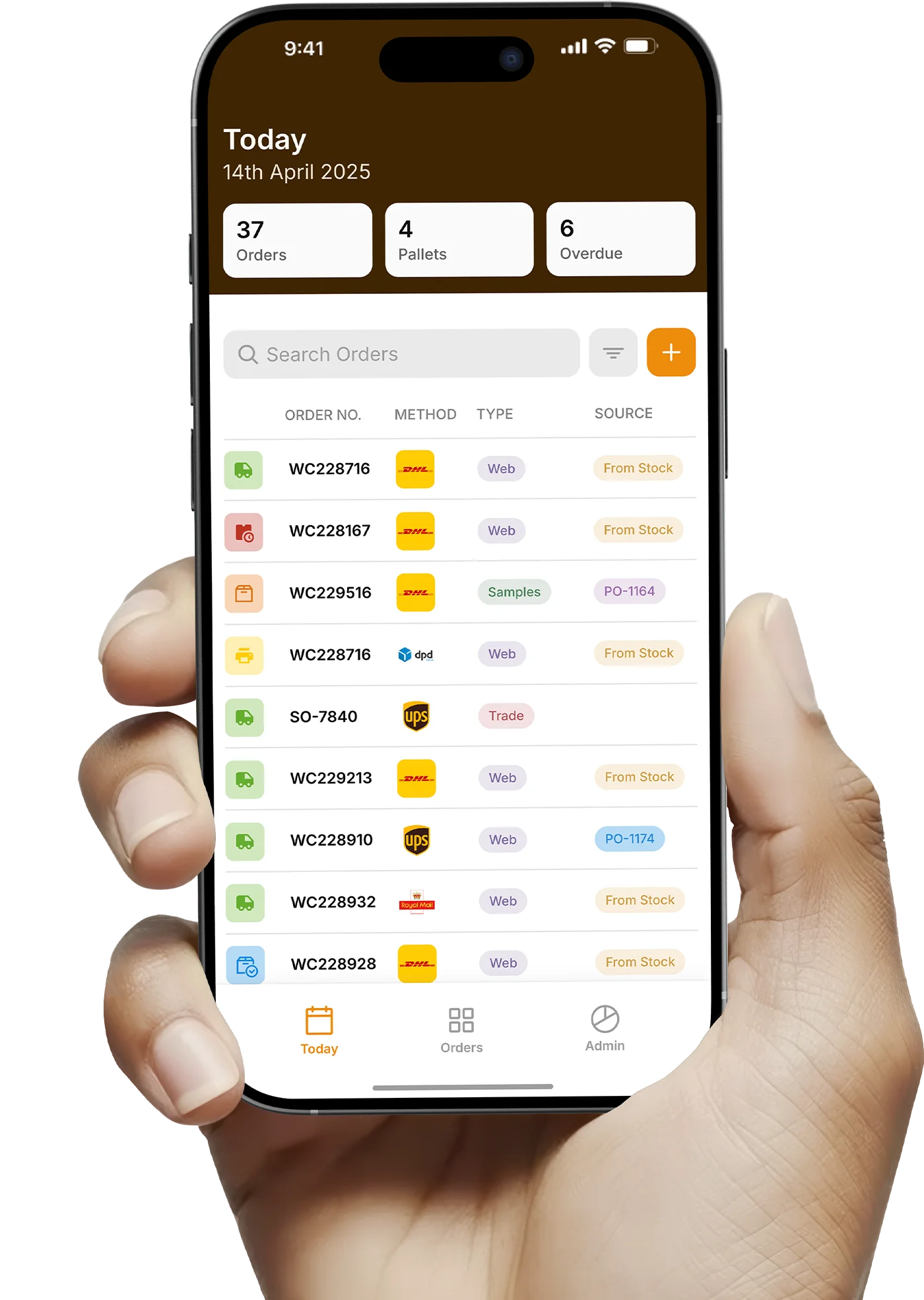 Order Management App on iPhone