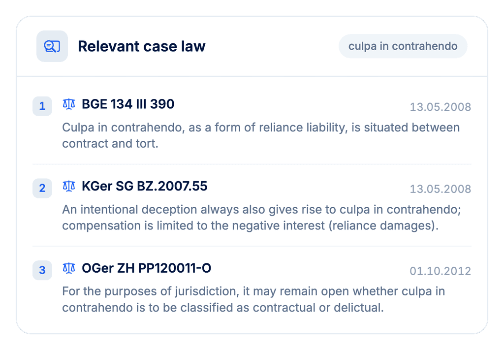 Legal Research product interface