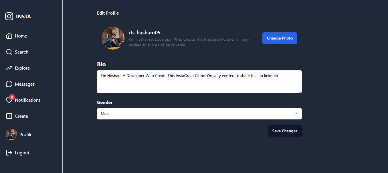 Result for InstaGram Clone
