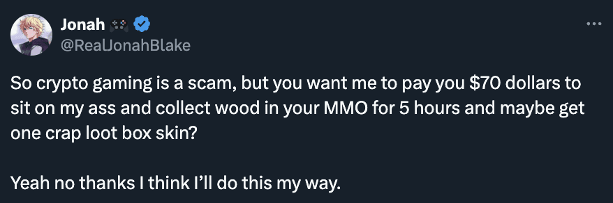 Screen grab of a Tweet from X