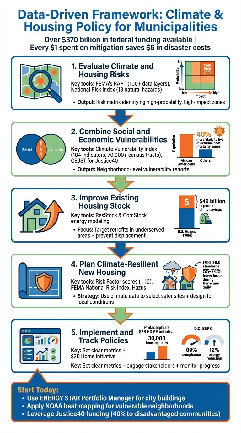 5-Step Data-Driven Framework for Climate-Resilient Housing Policy