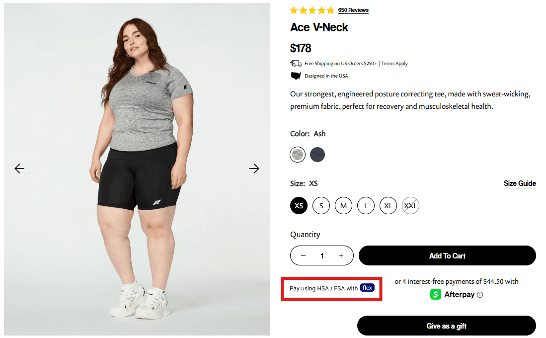 Forme checkout with option to pay with FSA directly